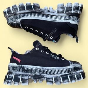NEW Custom Palladium low top platform canvas sneakers Trainers Lo TX Punk 8 39.5